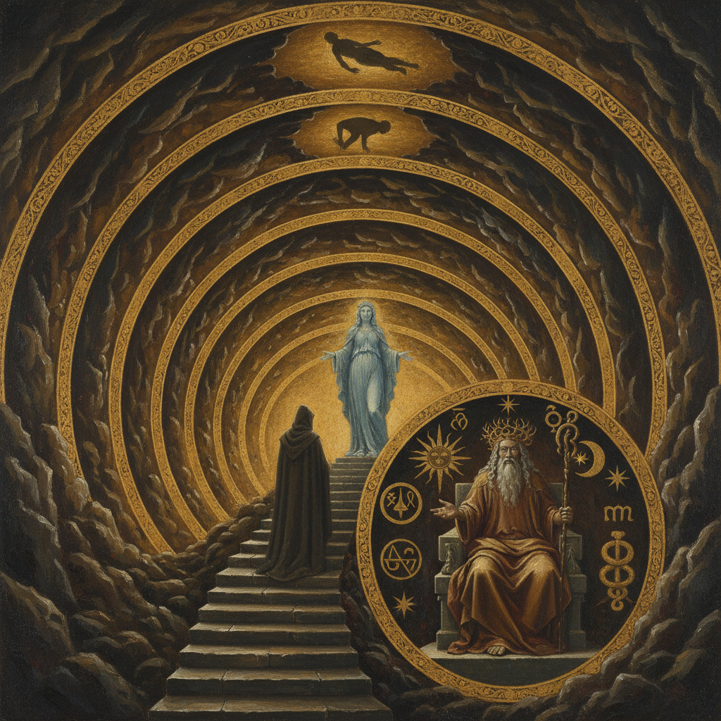 Jungian archetypal psychology — symbolic mandala and layers of the psyche