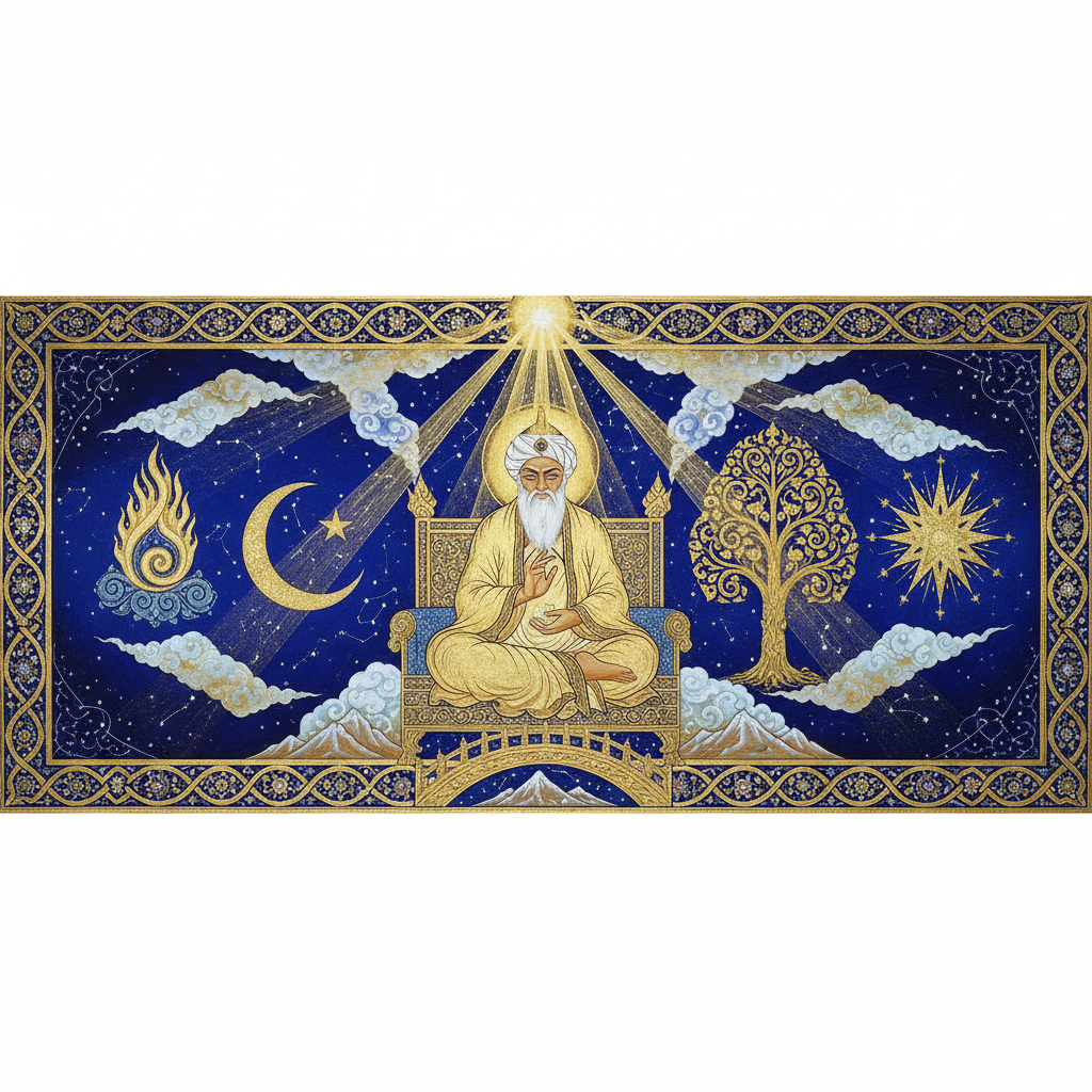 Genealogy of perennial wisdom — Persian illuminated manuscript and ancient light