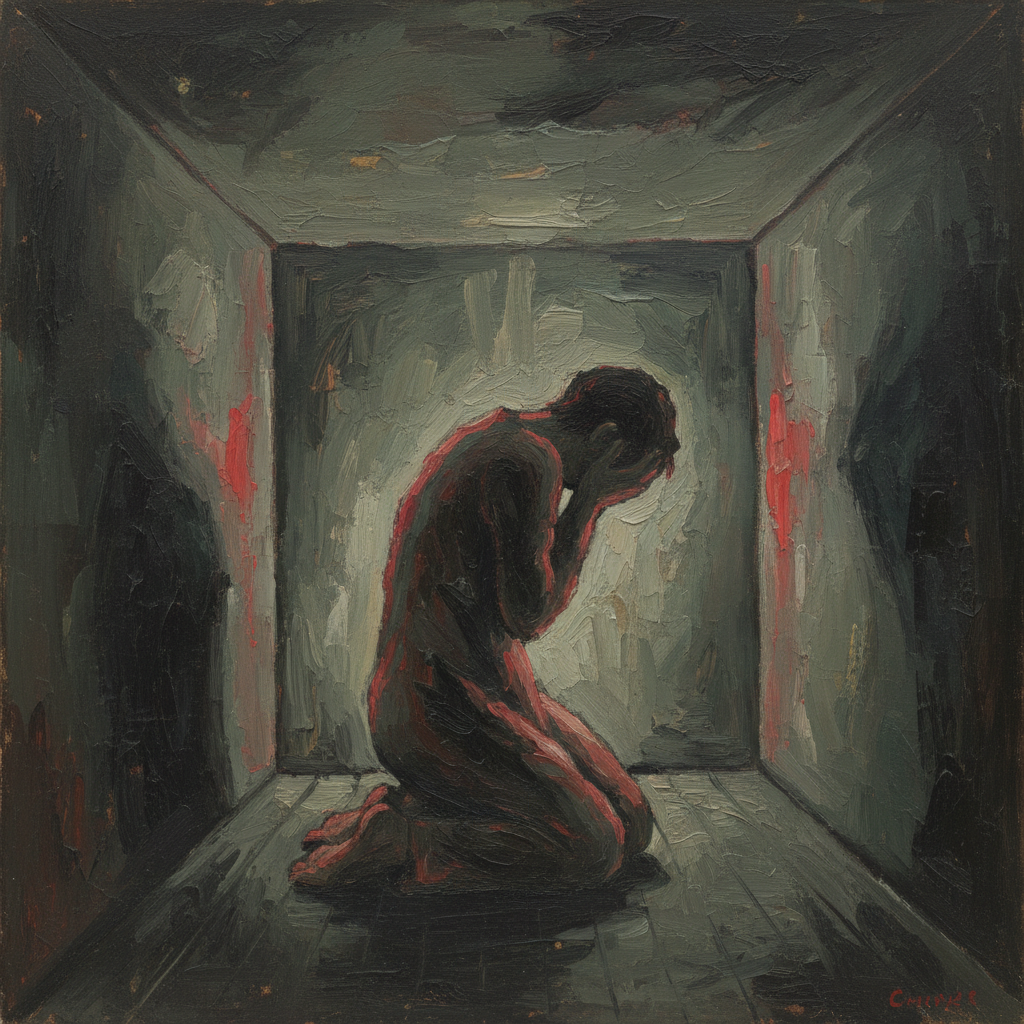 The psychology of shame and guilt — figure under weight of darkness